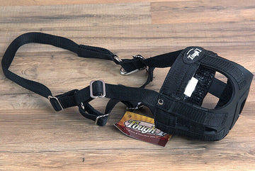 Tough 1 Poly Nylon Black Pony Horse Grazing Muzzle W/ Throat Snap & Ring